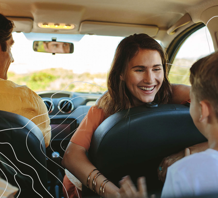 Friends in car financed with a Vehicle Loan from Red Canoe